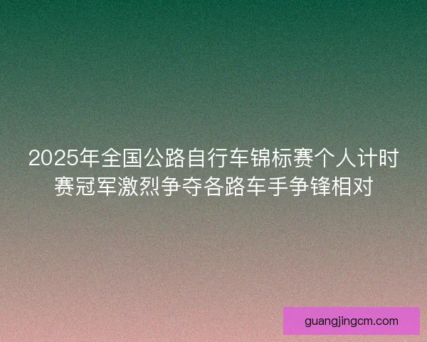2025年全国公路自行车锦标赛个人计时赛冠军激烈争夺各路车手争锋相对