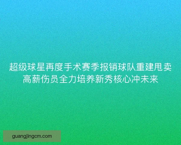 超级球星再度手术赛季报销球队重建甩卖高薪伤员全力培养新秀核心冲未来